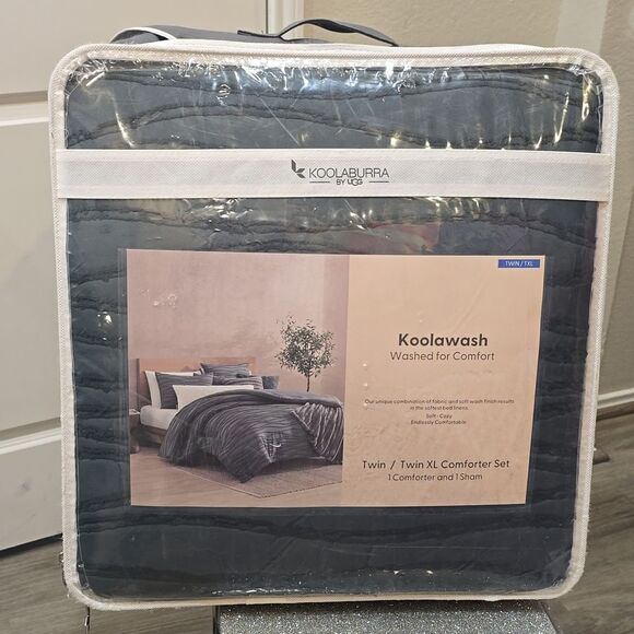 Koolaburra By Ugg Koolawash Wavy Clip Jack Comforter Set w/Shams- Turbulence - Picture 11 of 13